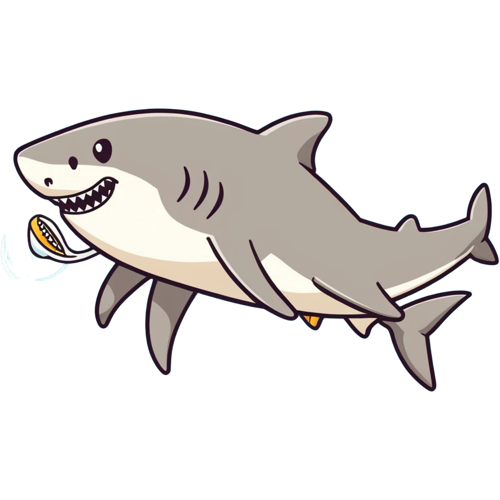 Shark eating a swimmer emoji