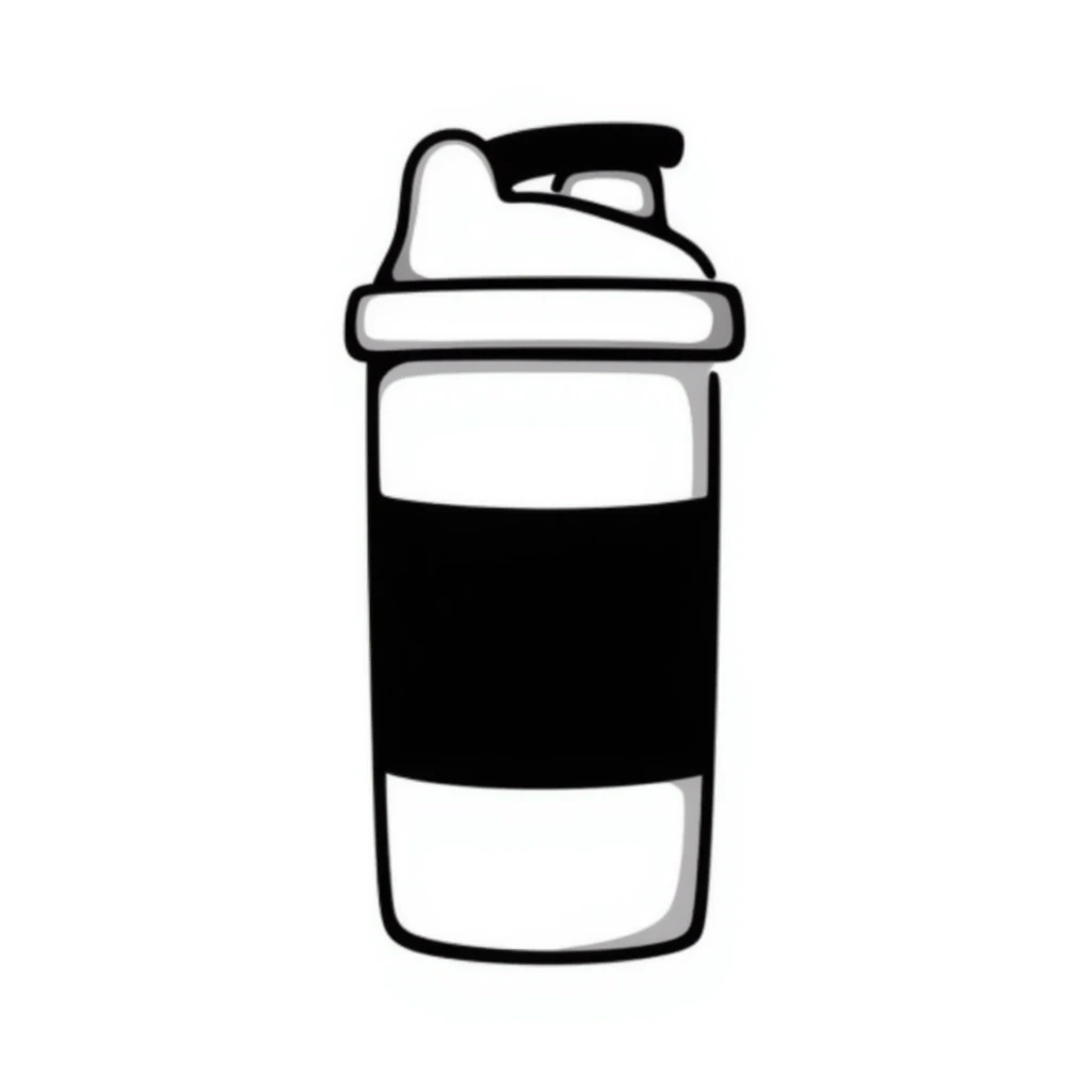 protein shaker bottle, hand drawn doodle style emoji