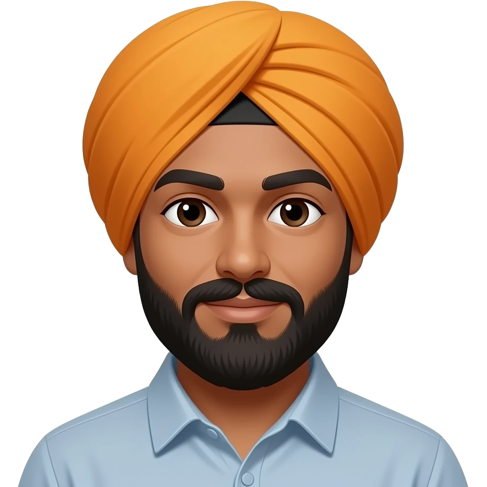 Much darker skin, and longer beard. I am a Sikh male emoji