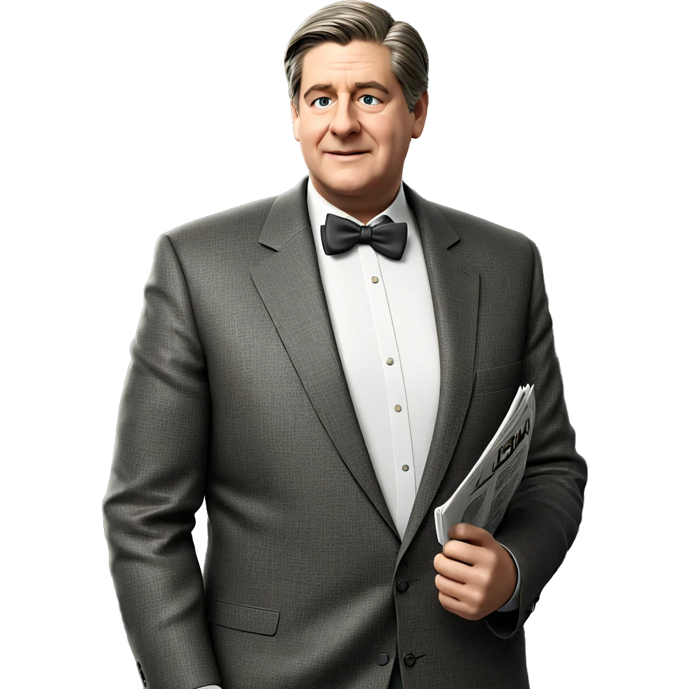 gentleman reading newspaper portrait emoji