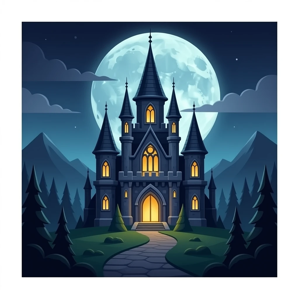 A haunted gothic full of vampires castle emoji