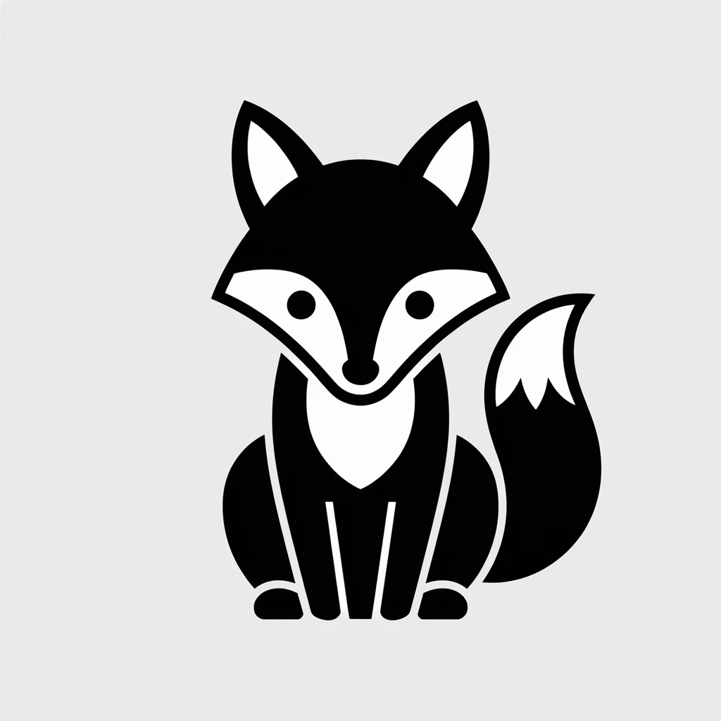 Fox icon black silhouette emoji