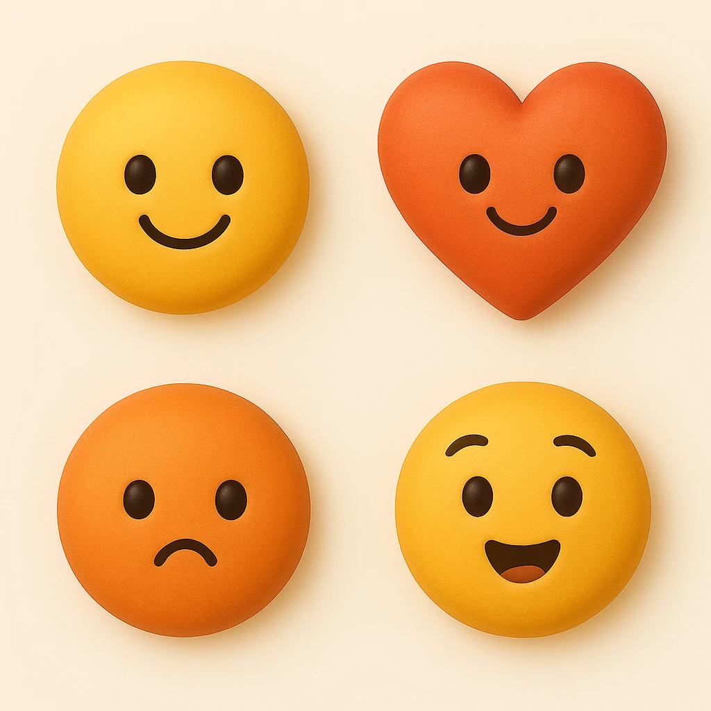 make four emojis in same style emoji