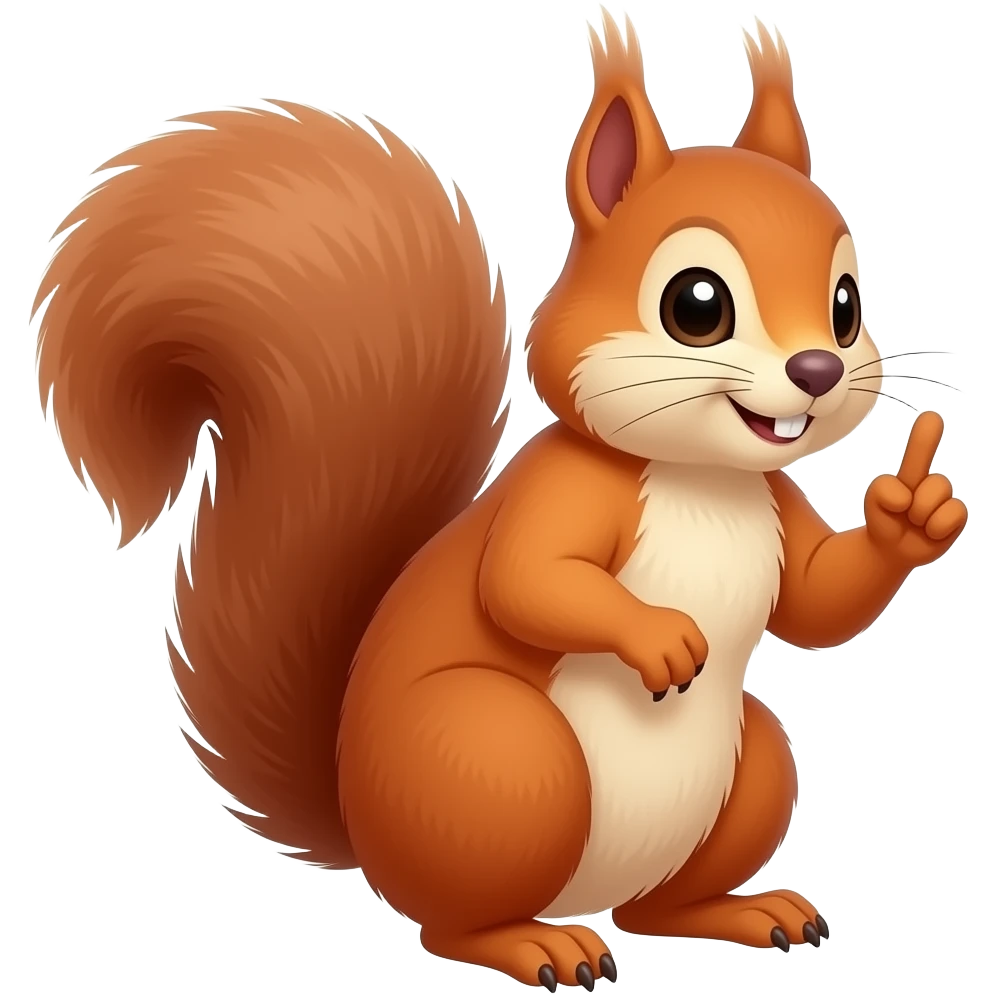 Create a squirrel sticking up the middle finger emoji