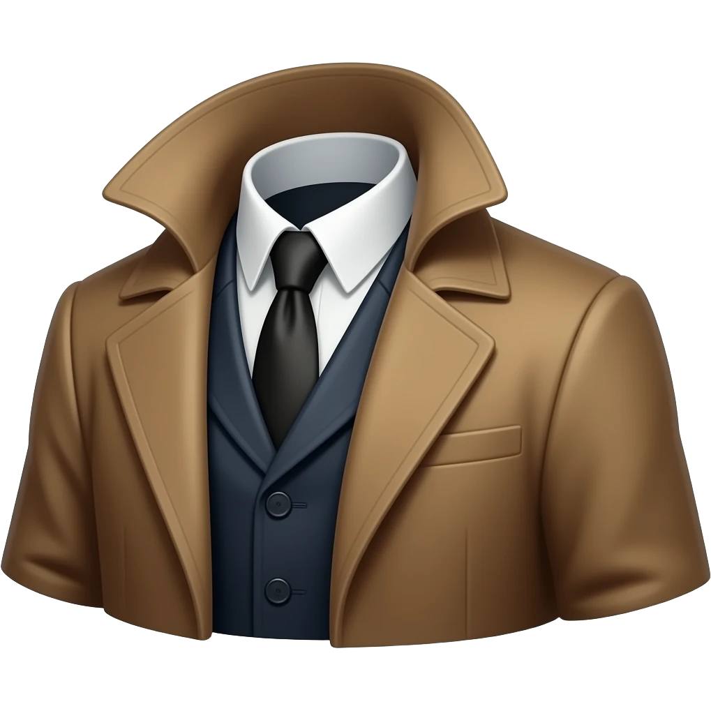 sherlocks holmes jacket with big collar looking slighty right emoji