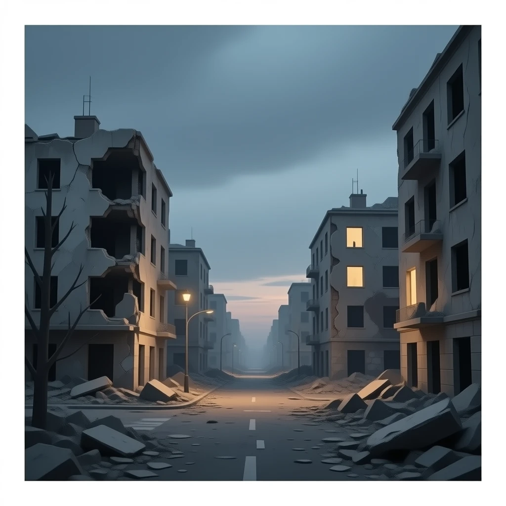 Ruined Buildings from a war occored city emoji