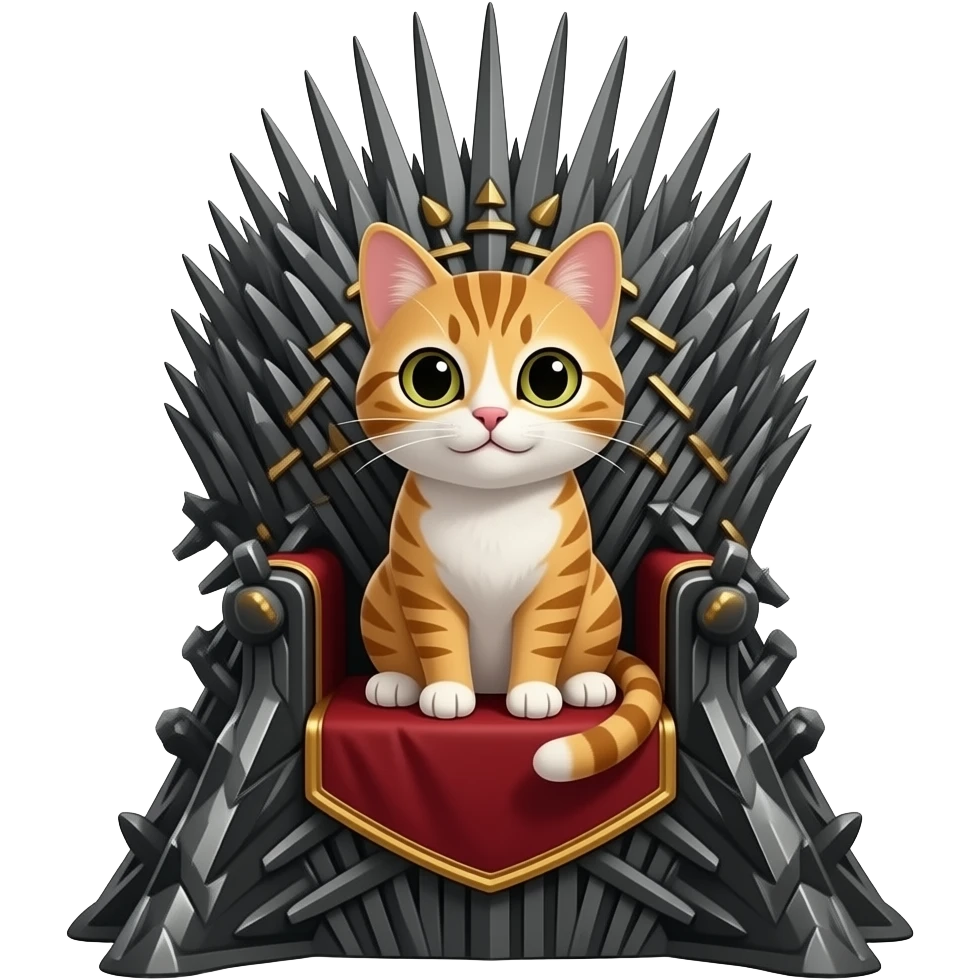 black throne with cat sitting emoji