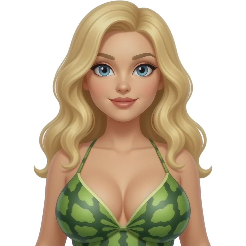 sexy skinny lady with boobs the size of watermelons and blond hair emoji