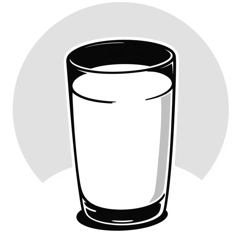 a glass of milk, hand drawn doodle style emoji