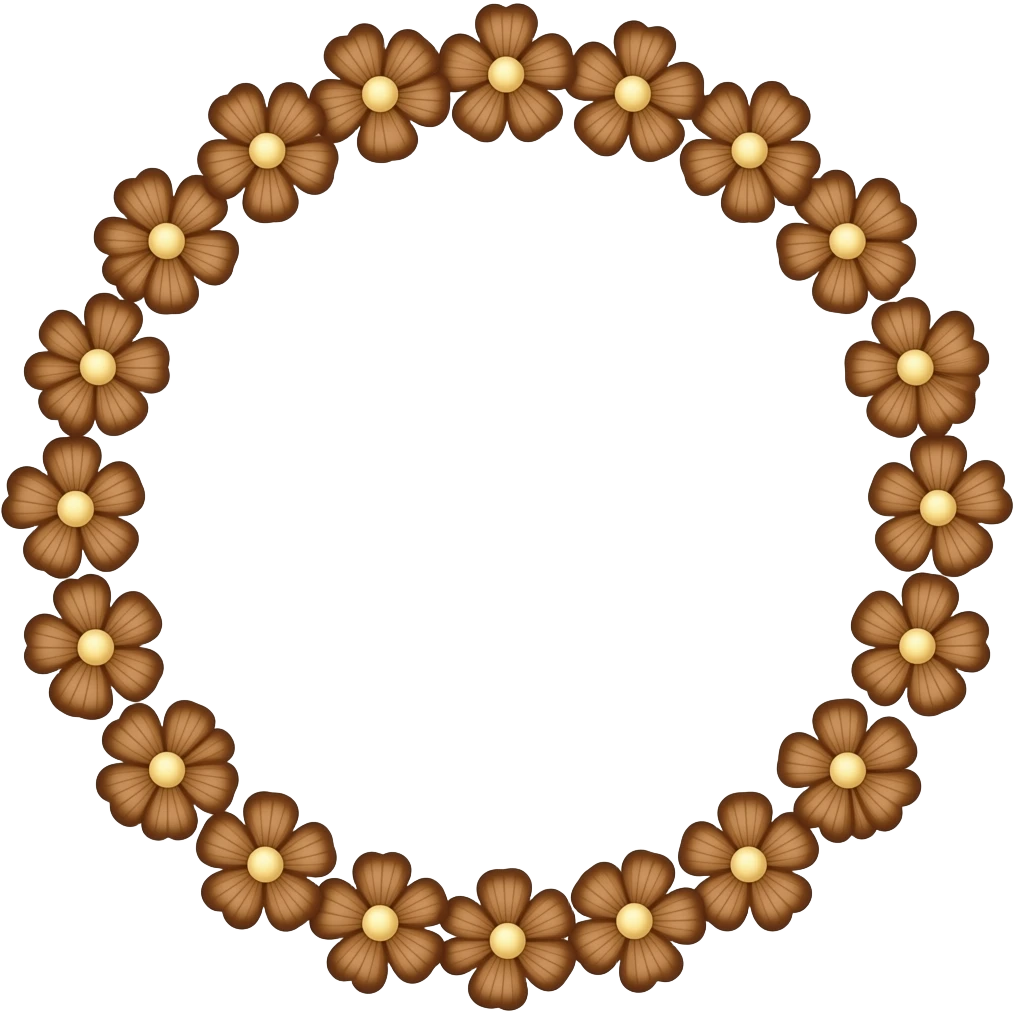 Brown colour flower frame emoji