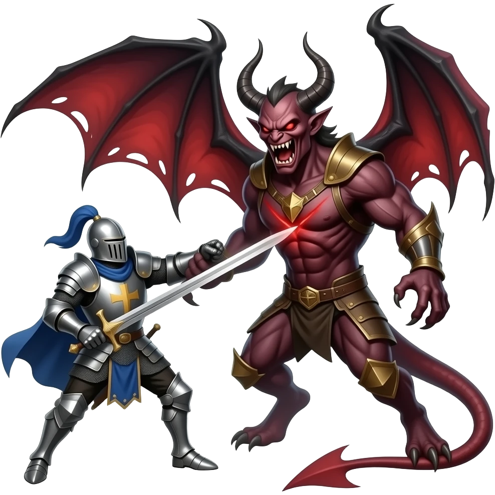 Knight kills demon emoji