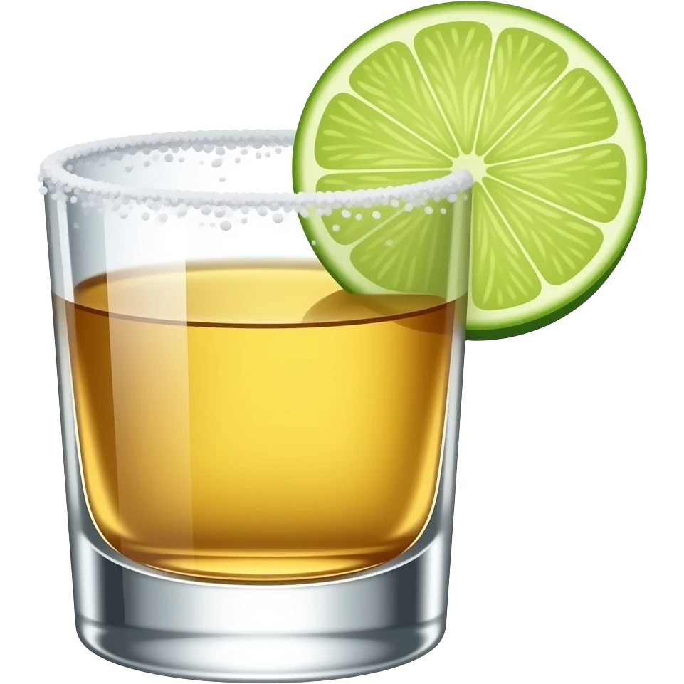 salted rim, shot of tequila with 1 lime emoji