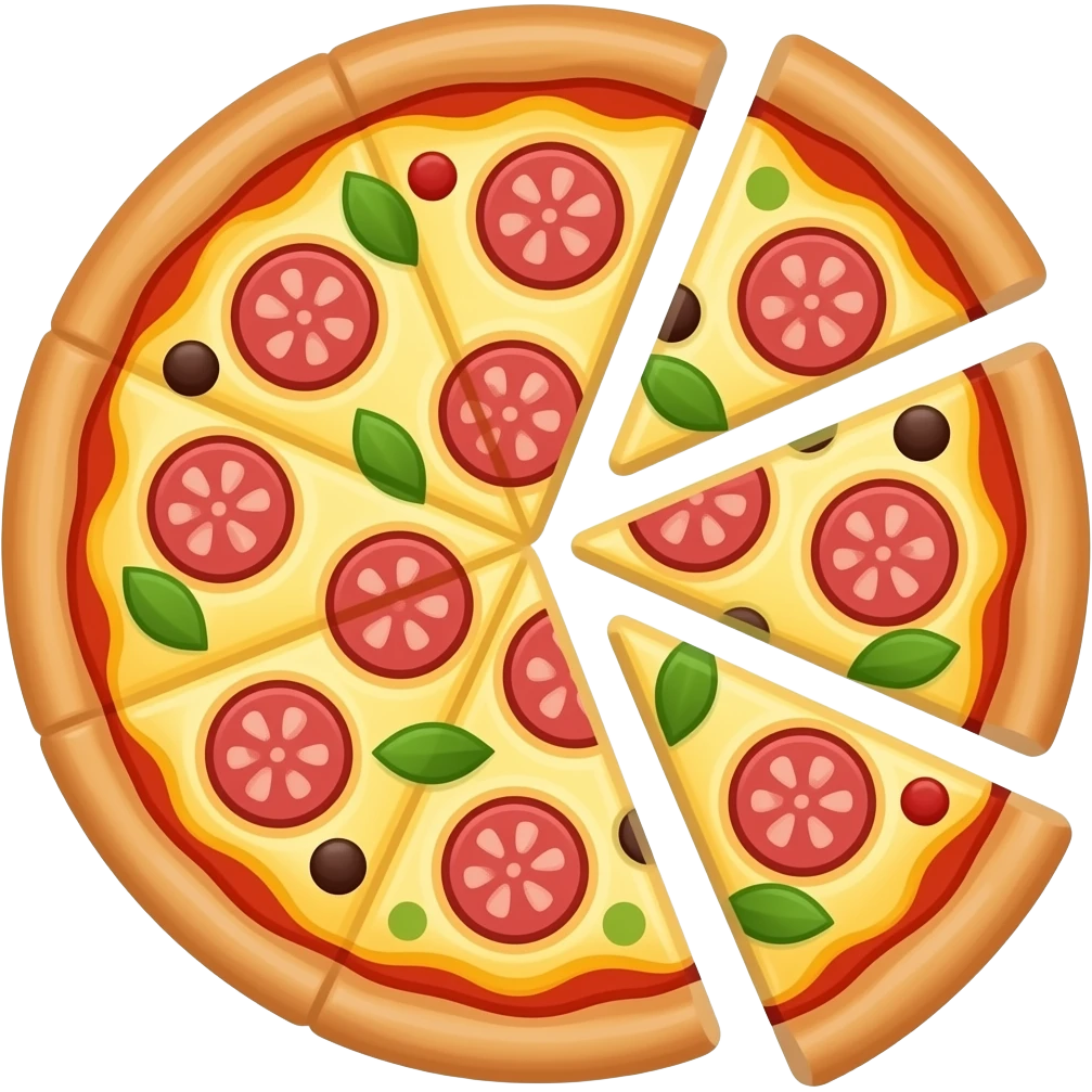full circle pizza sliced emoji