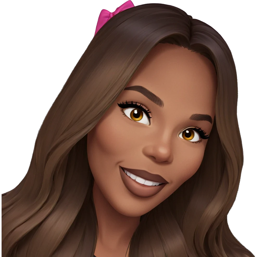 smiling girl with long hair emoji