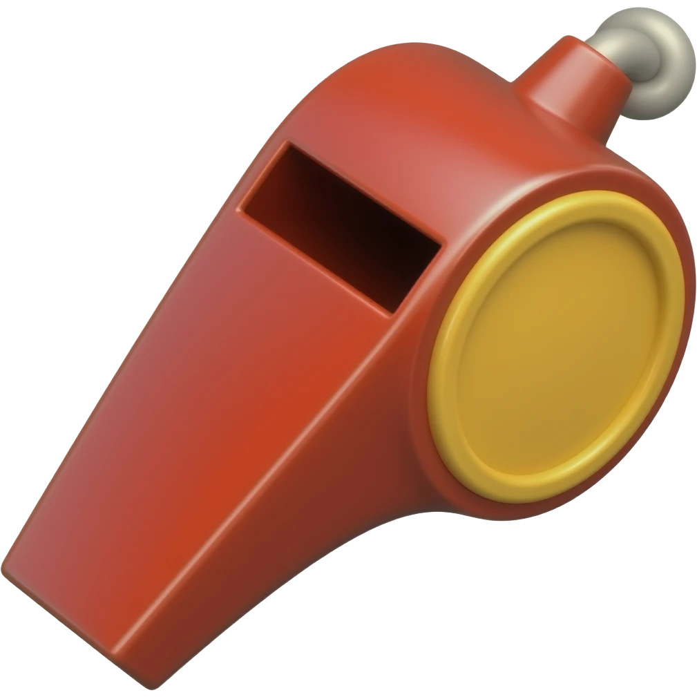 Whistle in red and yellow colour combination emoji