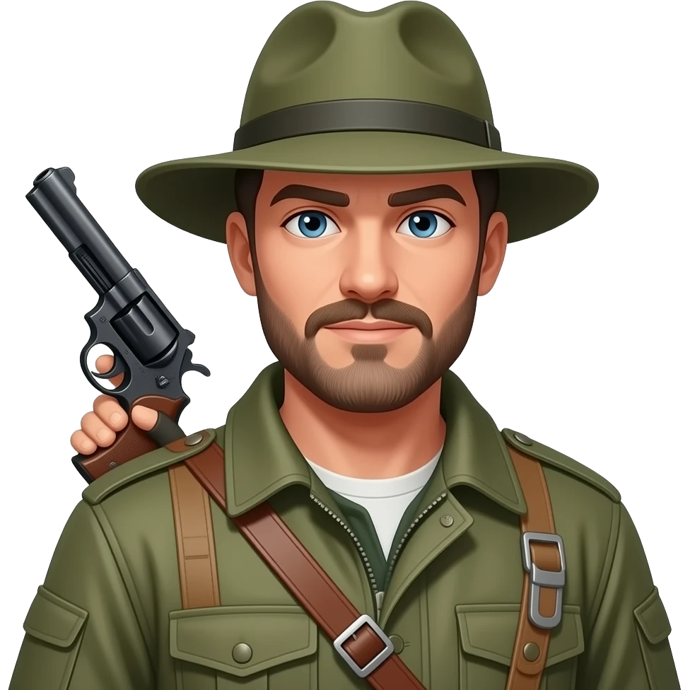 cazador con una pistola en la espaldaç emoji