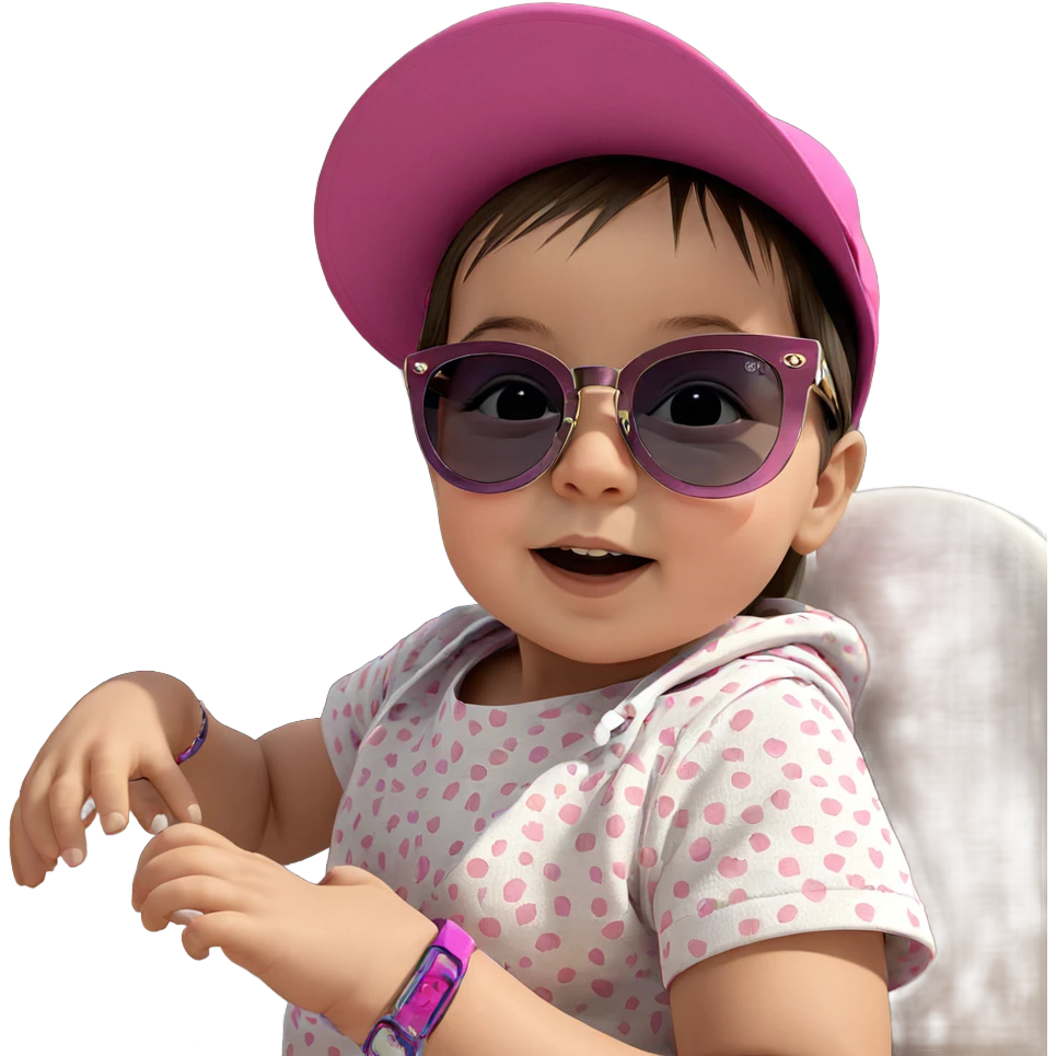 baby girl with hat and sunglasses emoji