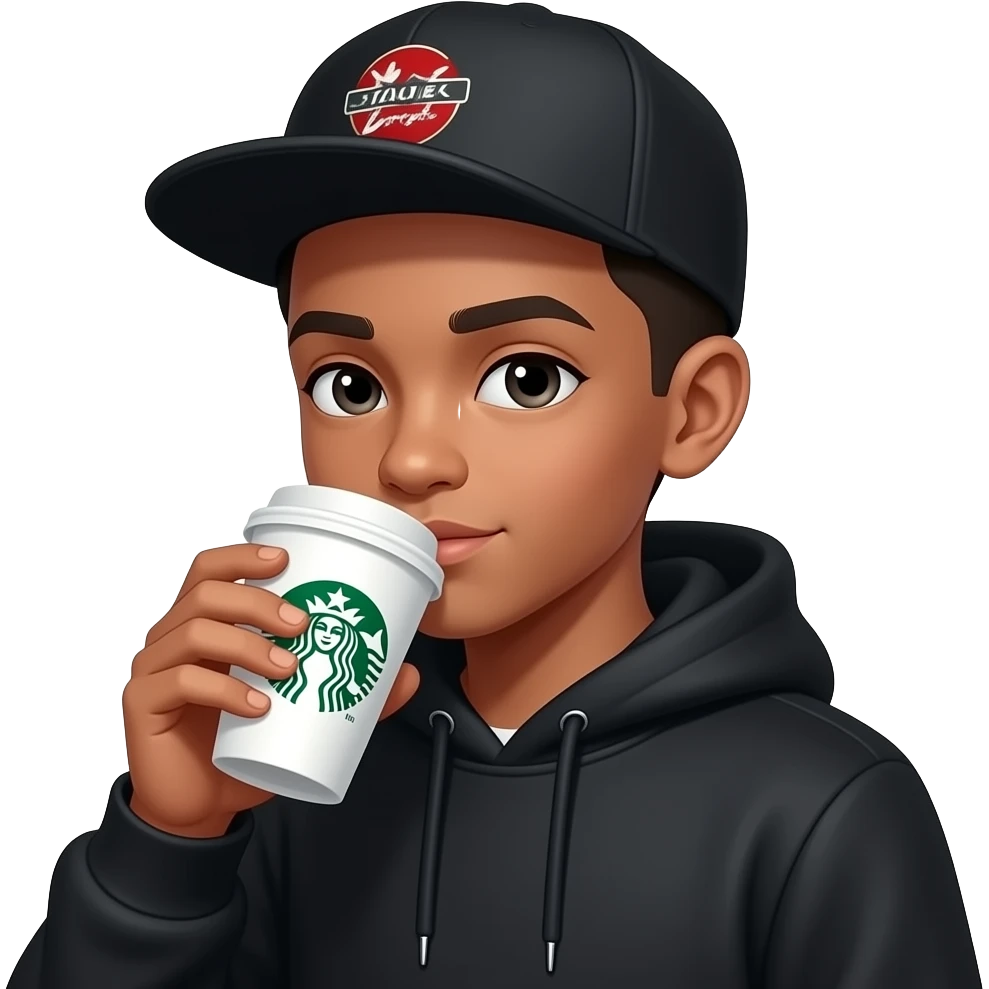 Starbucks coffee drinker hip hop boy emoji