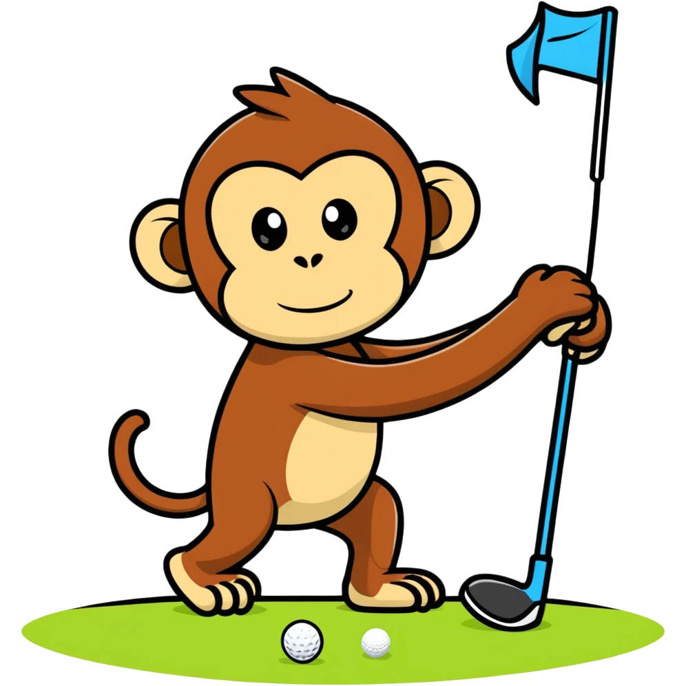 Monkey playing golf emoji
