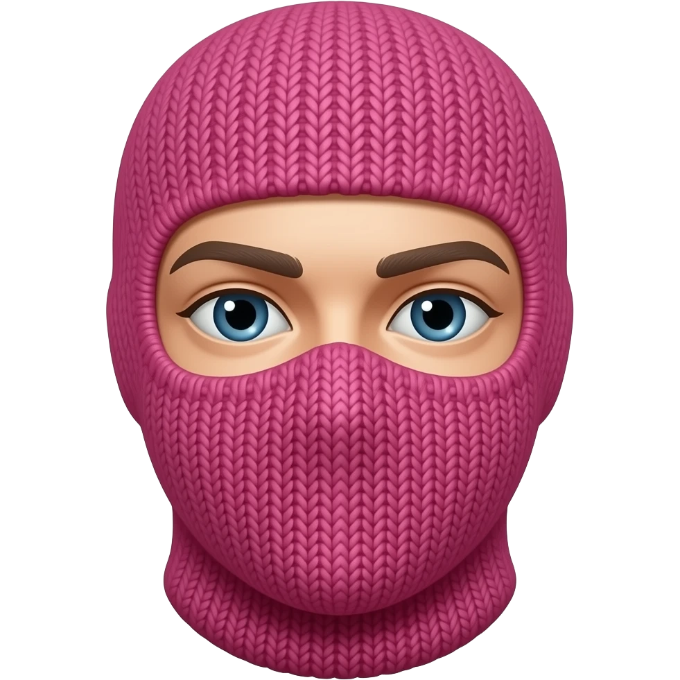 Pink balaclava mask accessory emoji
