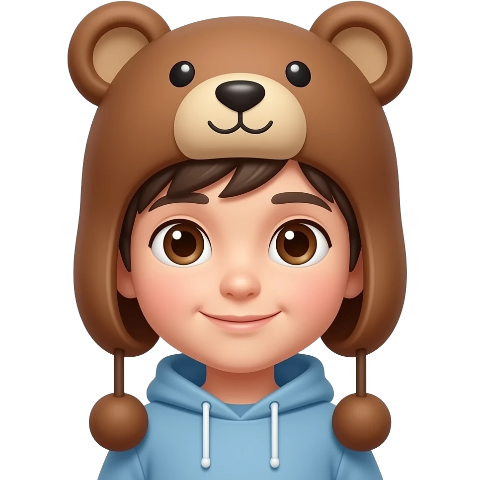 kid  wearing Bear Hat emoji