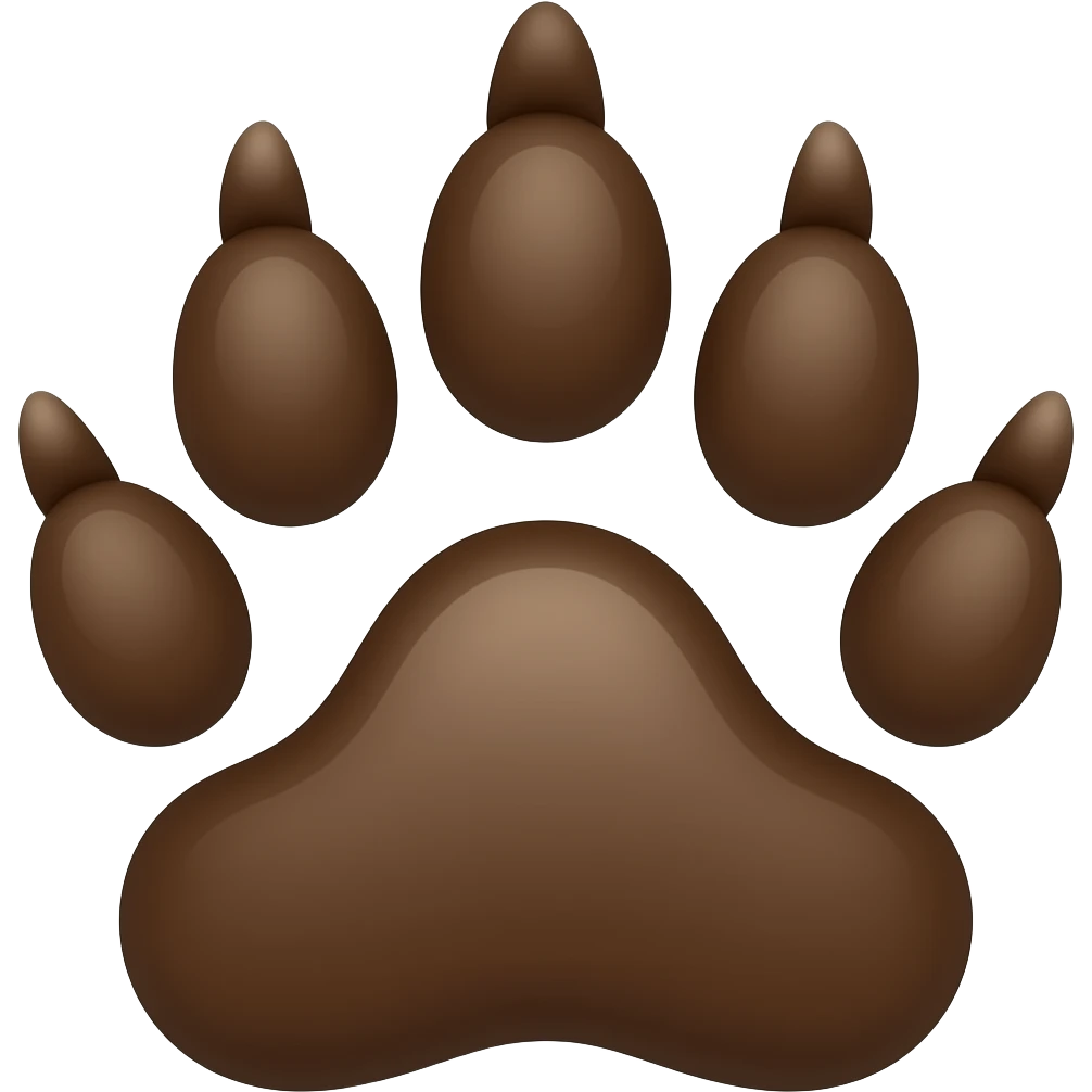 Brown wolf paw emoji