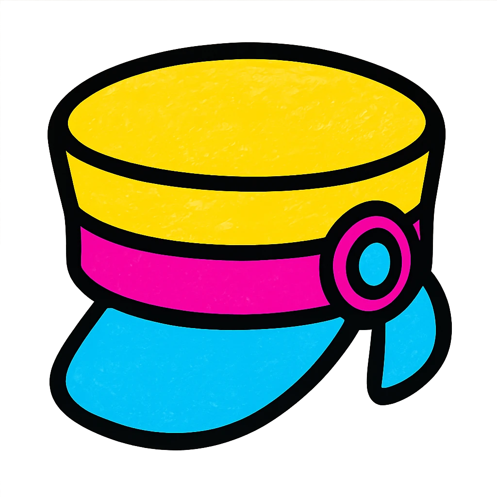 modern interpretation of a Studentenmutze, bold colors, sleek minimal design emoji