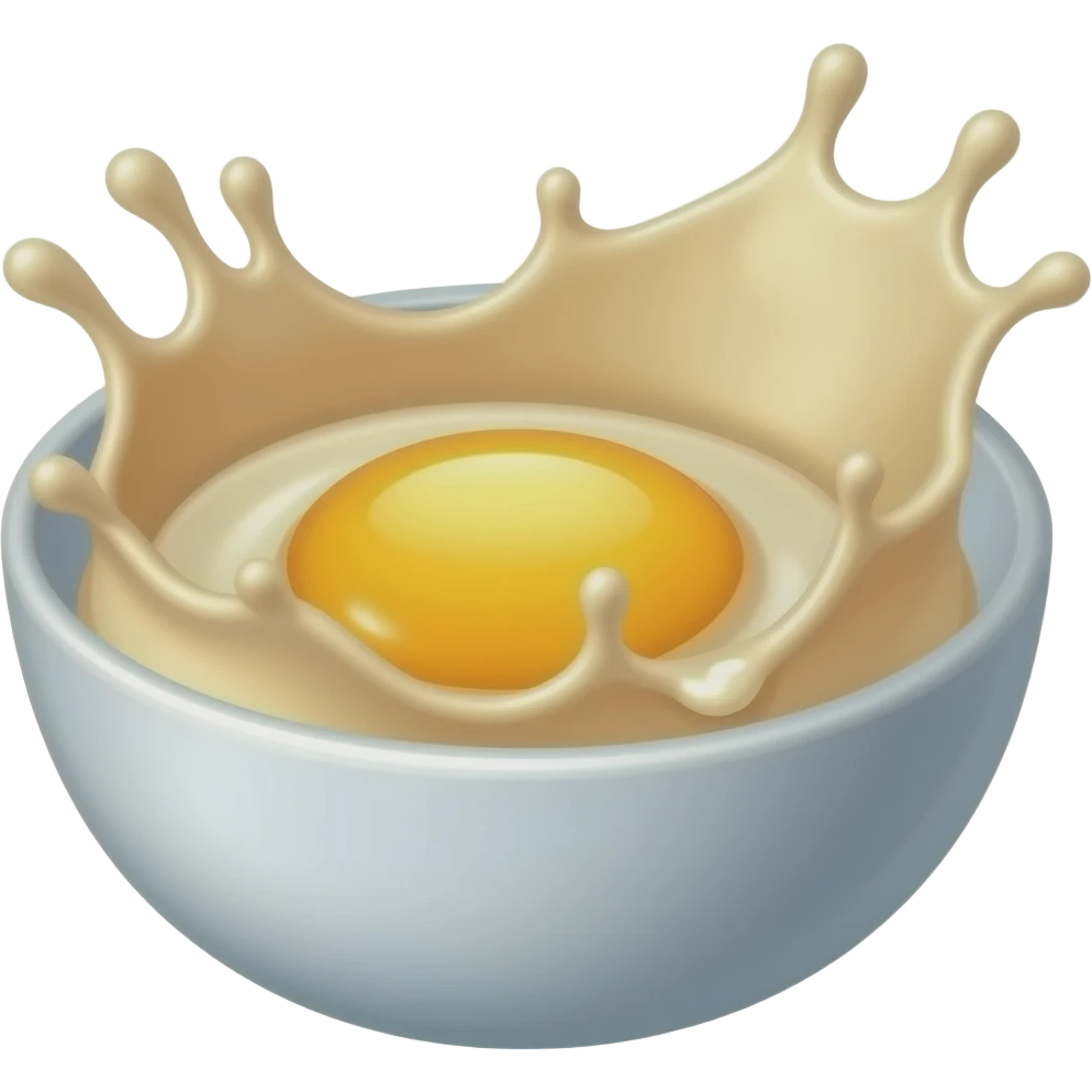 splash of vanilla extract into a bowl of eggs and sugar emoji