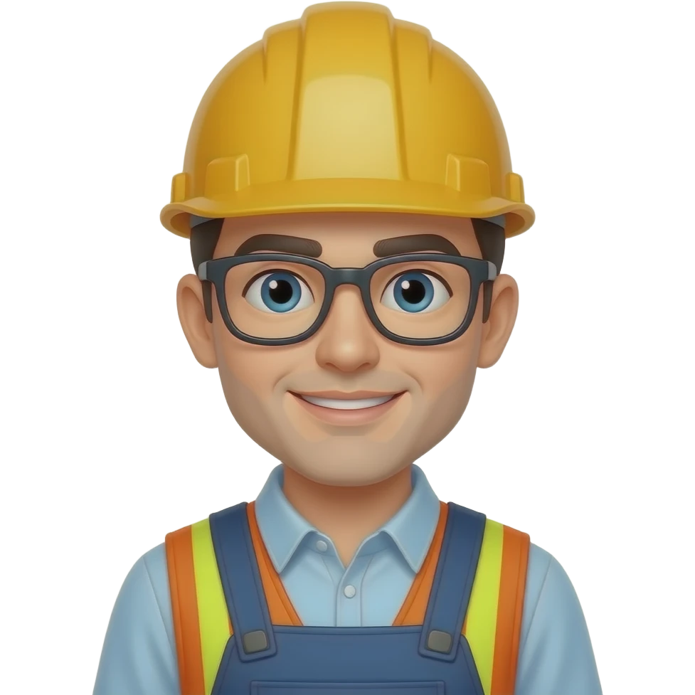 Engineer with glasses and hard hat emoji