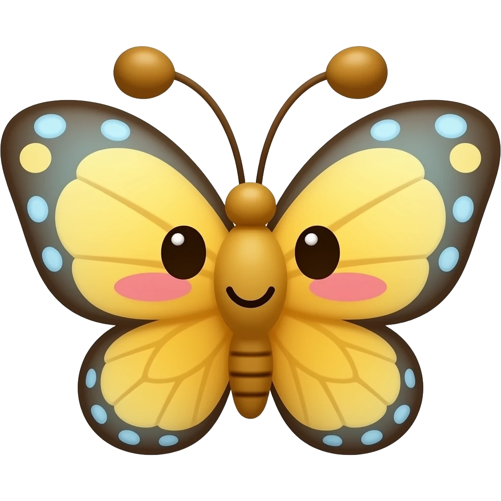 Kawaii buterfly fruit emoji