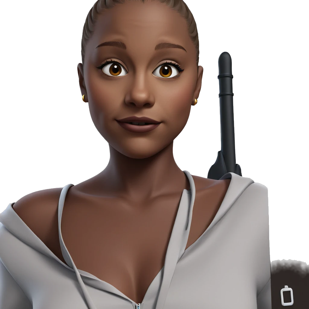 dark-skinned girl in hood emoji