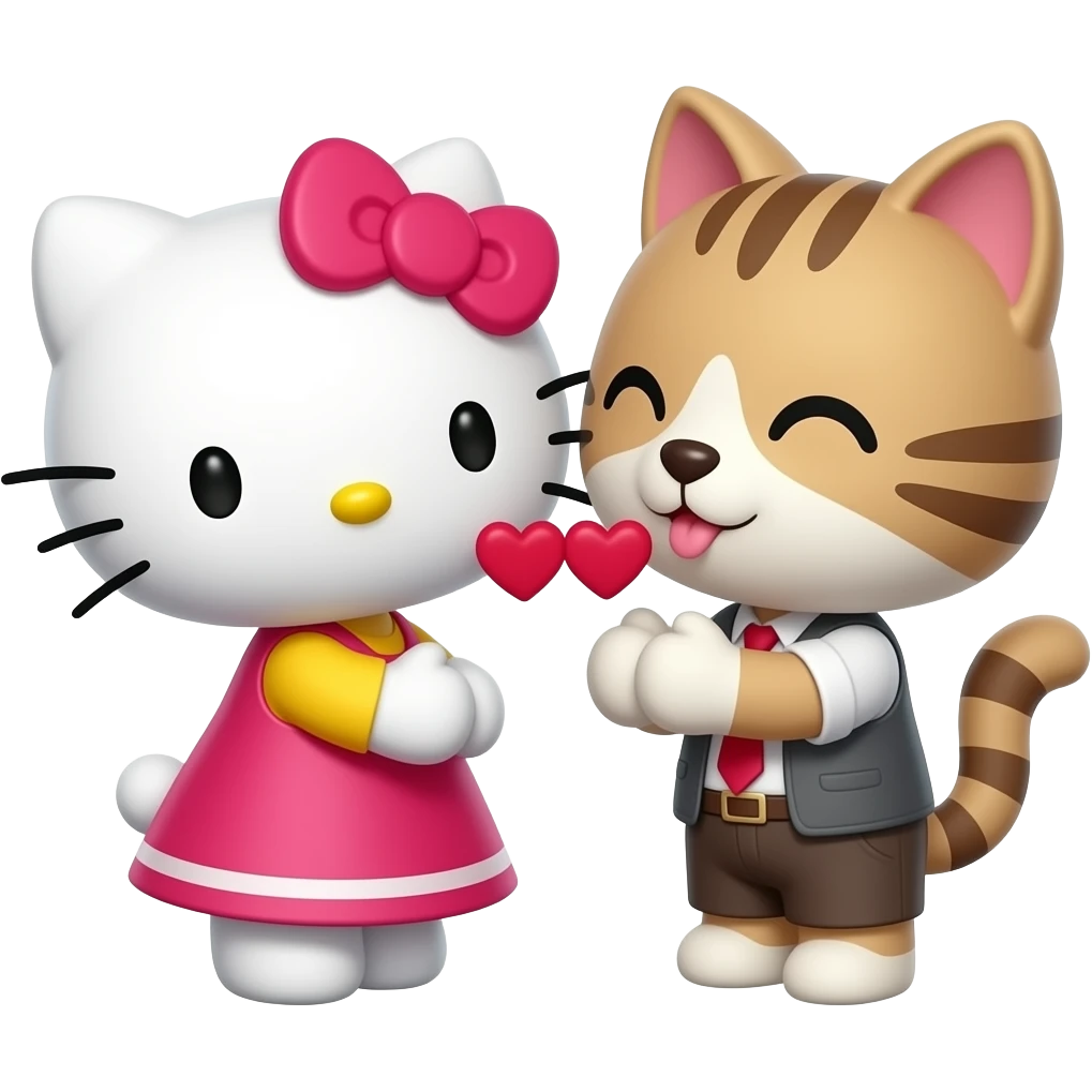 헬로키티랑 남자키티 커플 볼뽀뽀 emoji