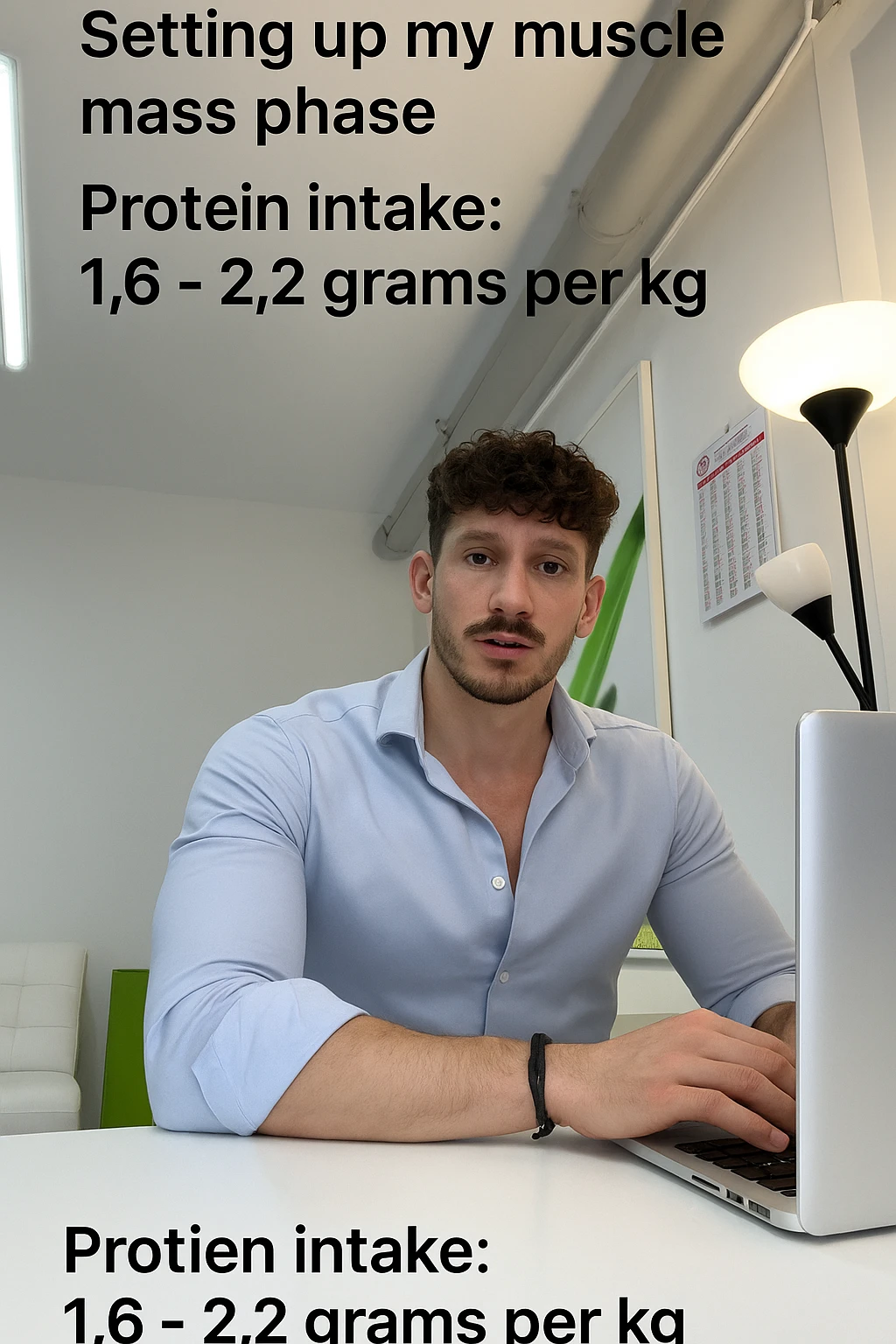 Uomo che imposta la sua fase di massa a proteine intorno 1.6 - 2.2g per kg emoji