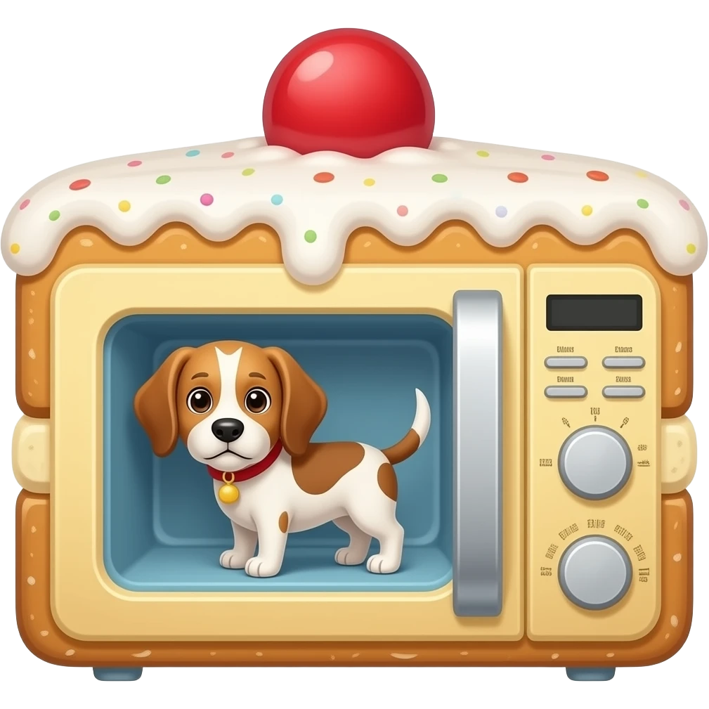 Barka the dog microwave in the cake please cake okay Talking Tom emoji