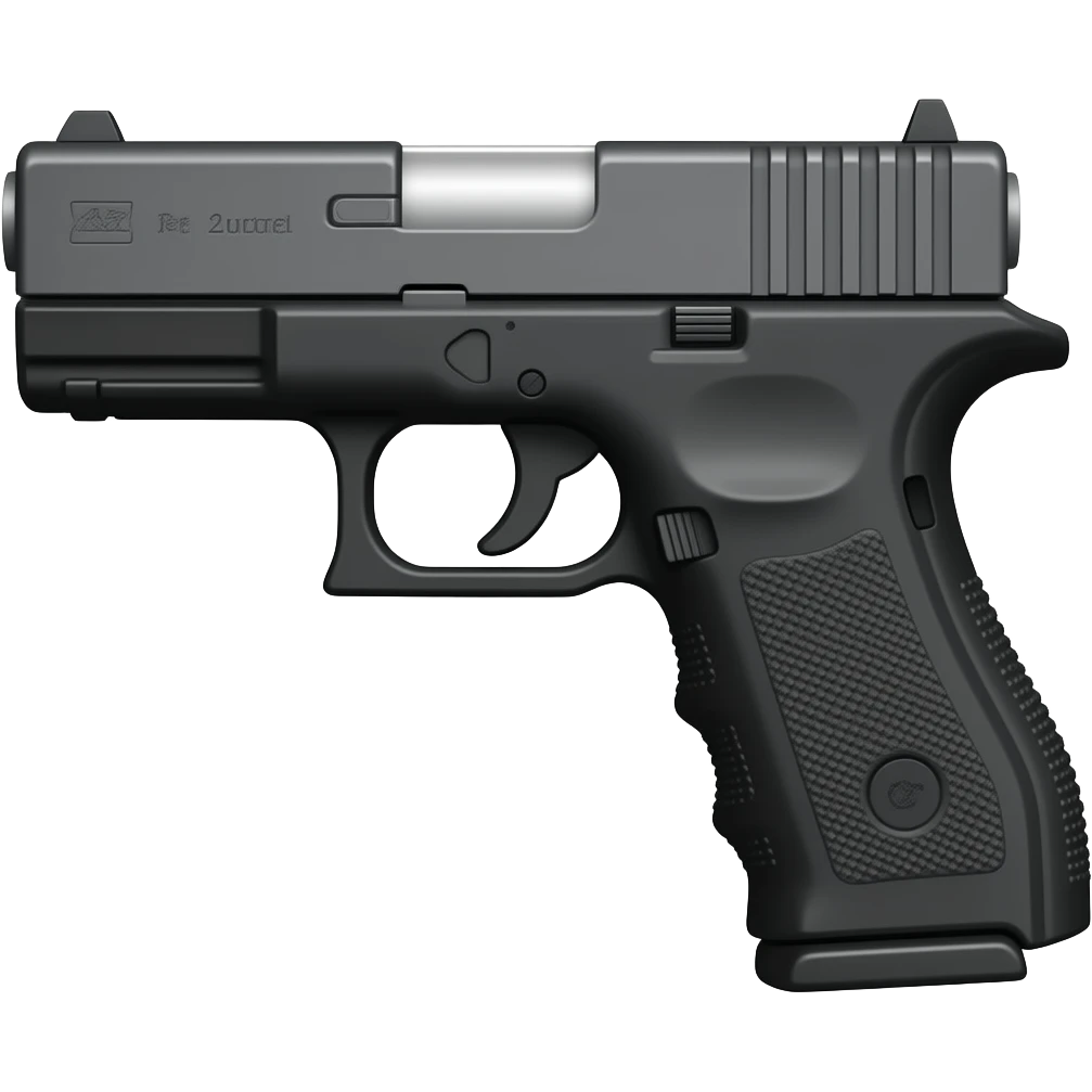 Black Glock with silver slide emoji