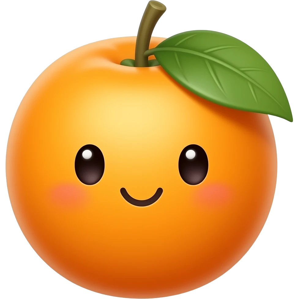 Kawaii naranja mini emoji