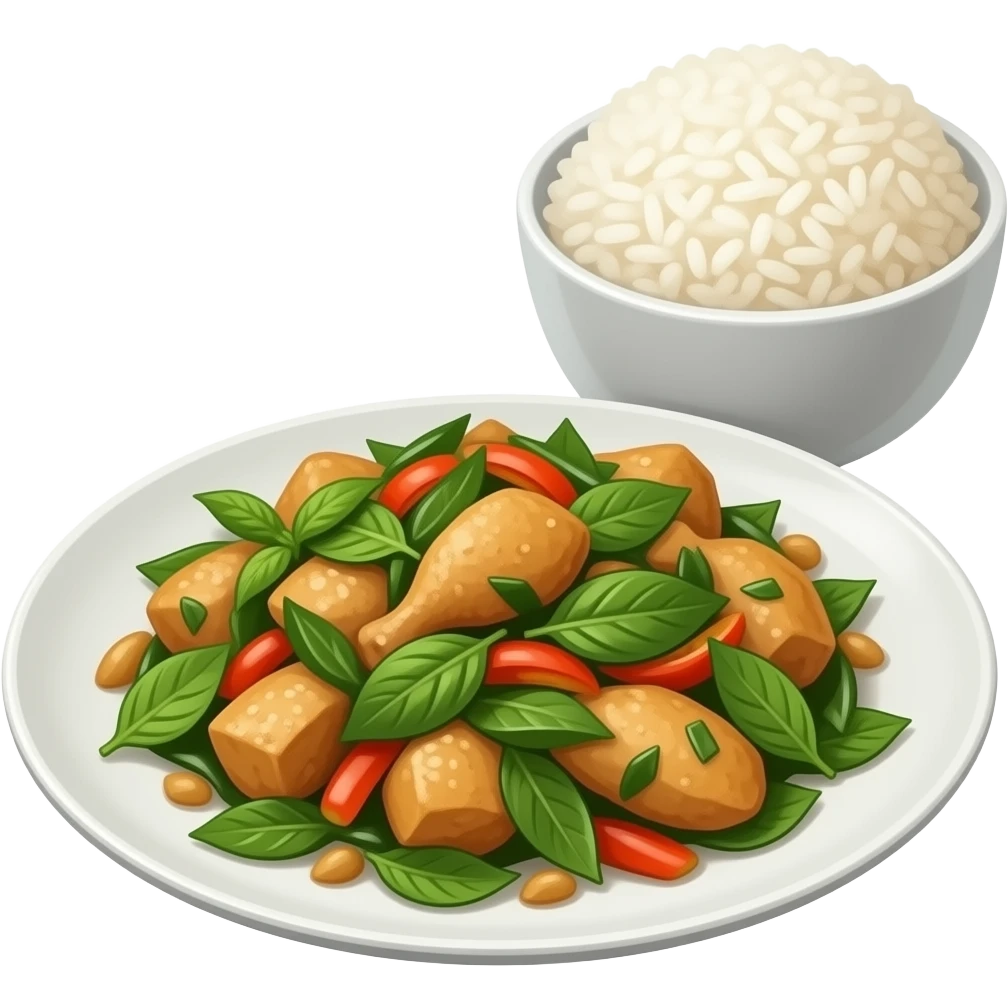 Next to the stir-fried basil chicken. emoji