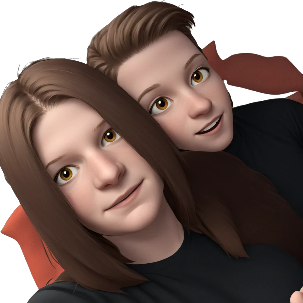 smiling girl with two boys emoji