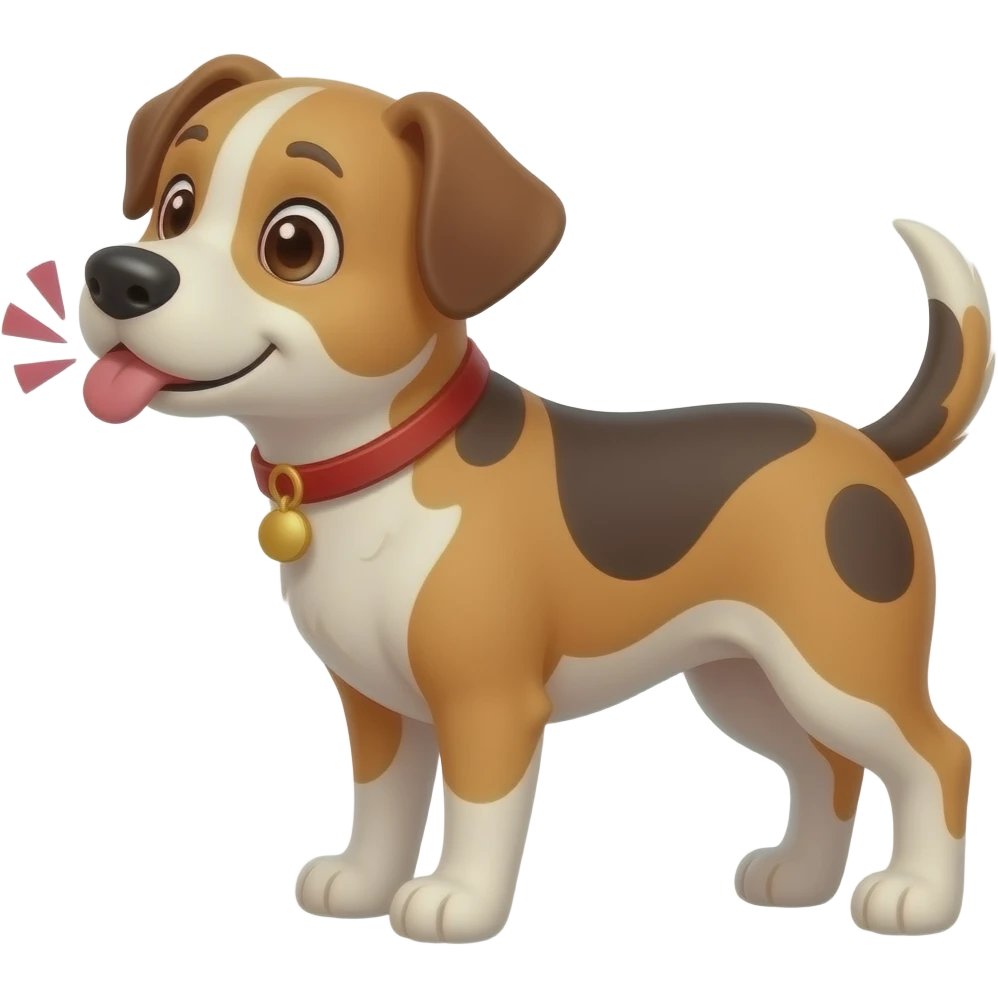 Der Hund sendet einen Kuss emoji