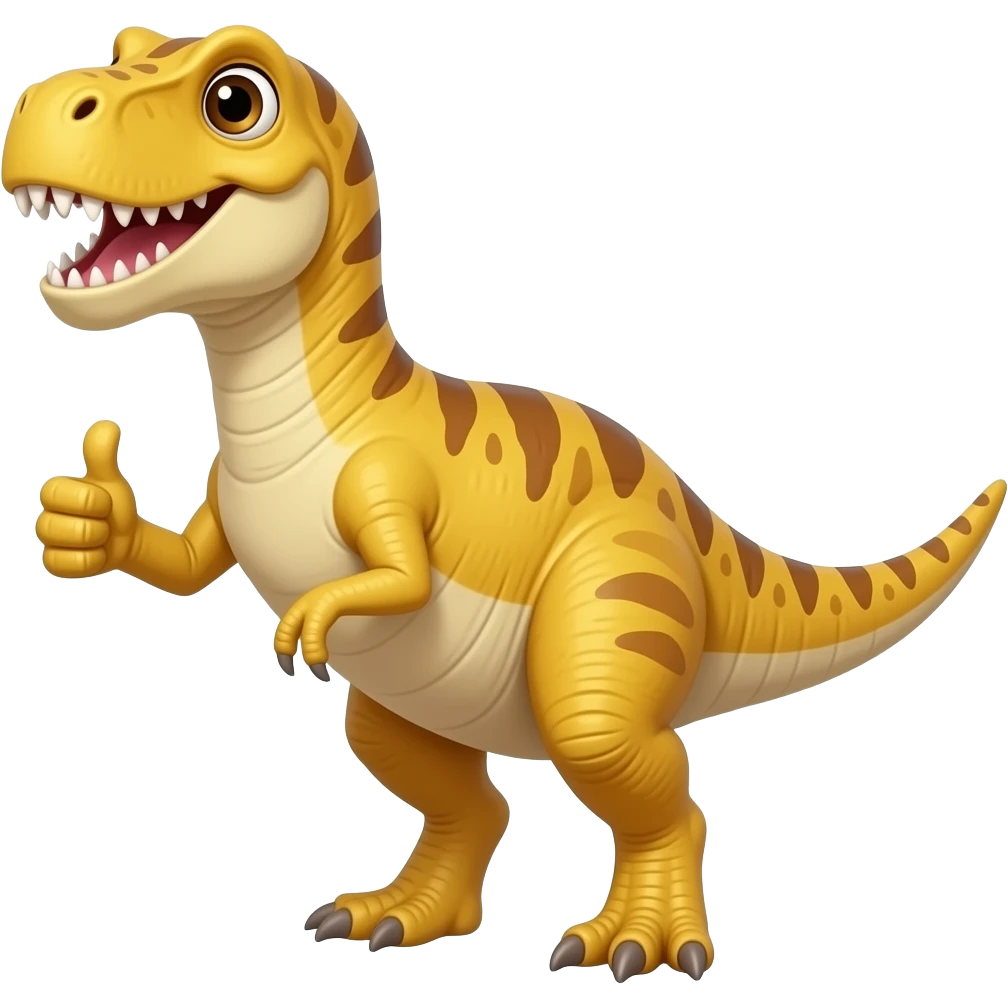 dinosaur with thumpup emoji emoji