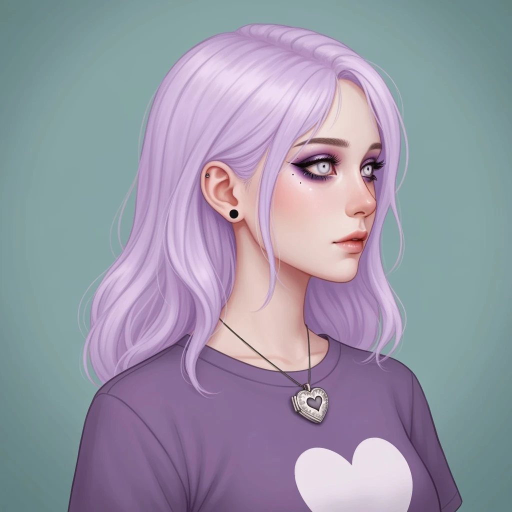 pastel goth profile picture with a heart accent, cute, expressive, minimal, variation 4 emoji