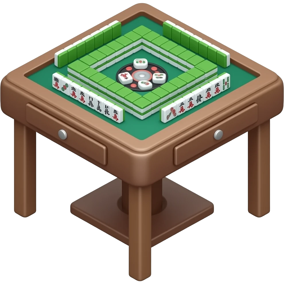 A close-up view of the mahjong table emoji