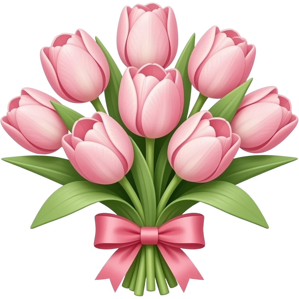 Bouquet de tulioe rise pastel emoji