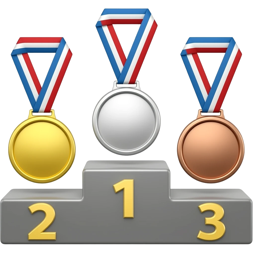 Podium olympic ranking three rank places silver gold bronze emoji emoji
