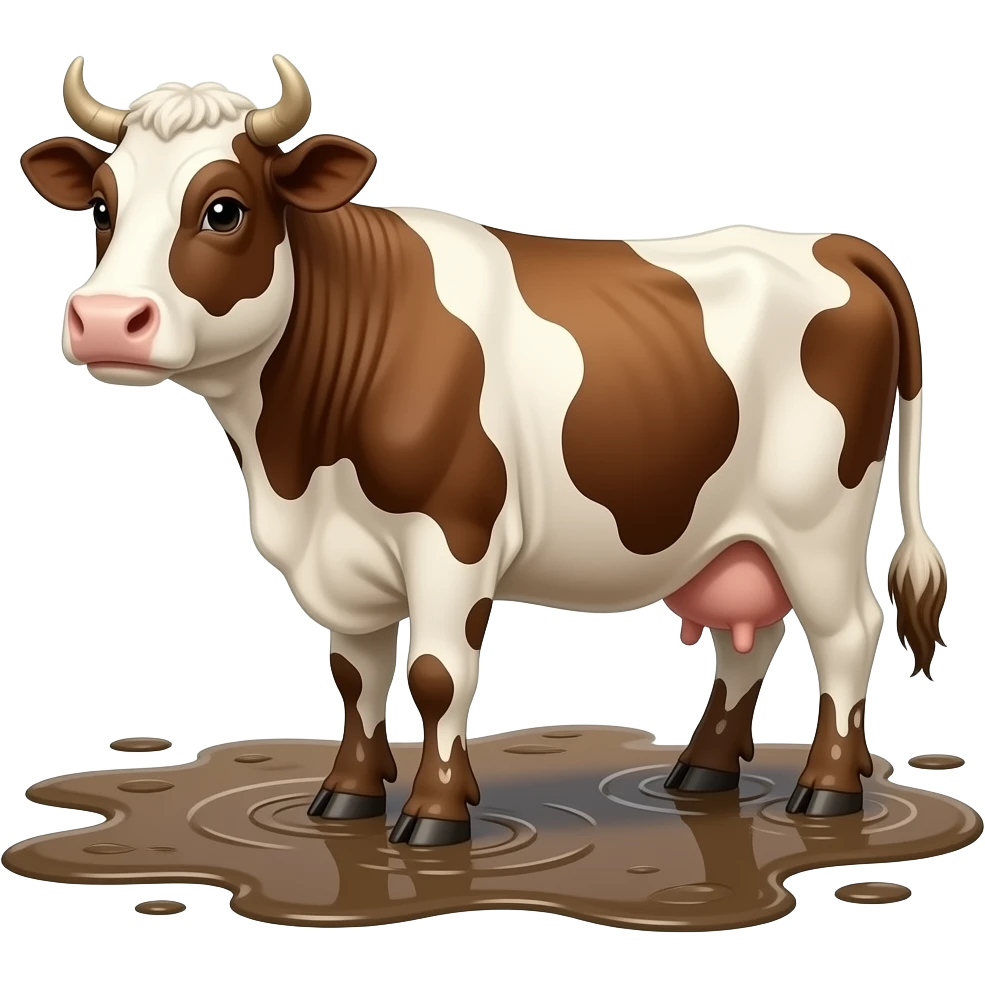 Cow in the mud emoji