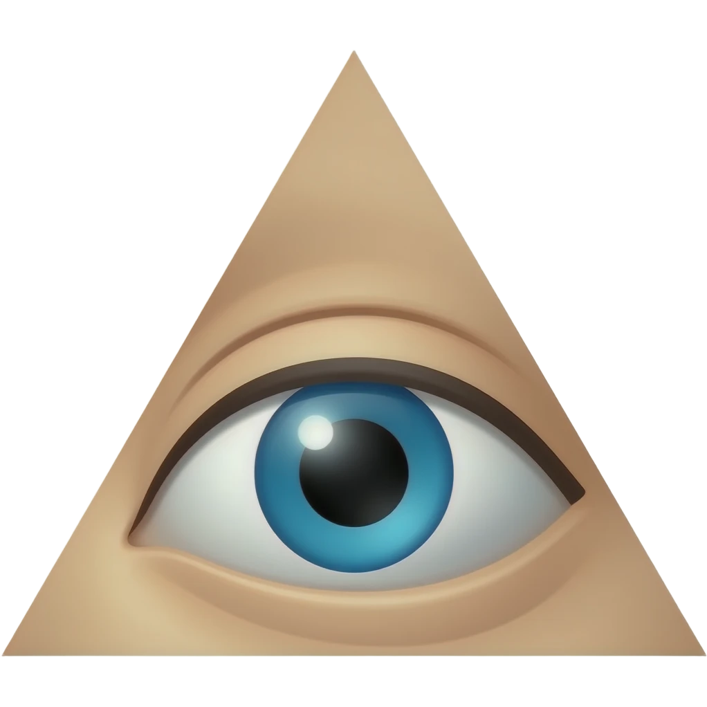 Eye behind a triangle emoji