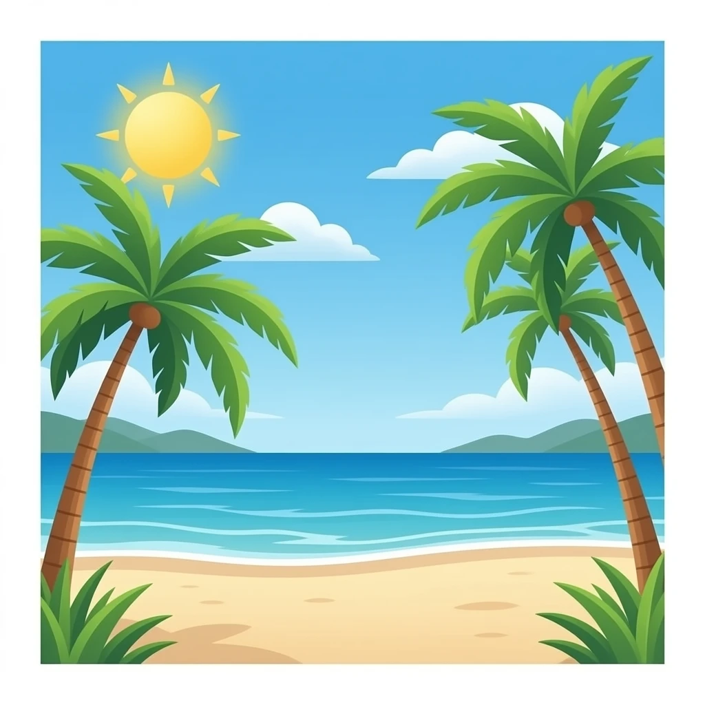 Make me this beach emoji icon emoji