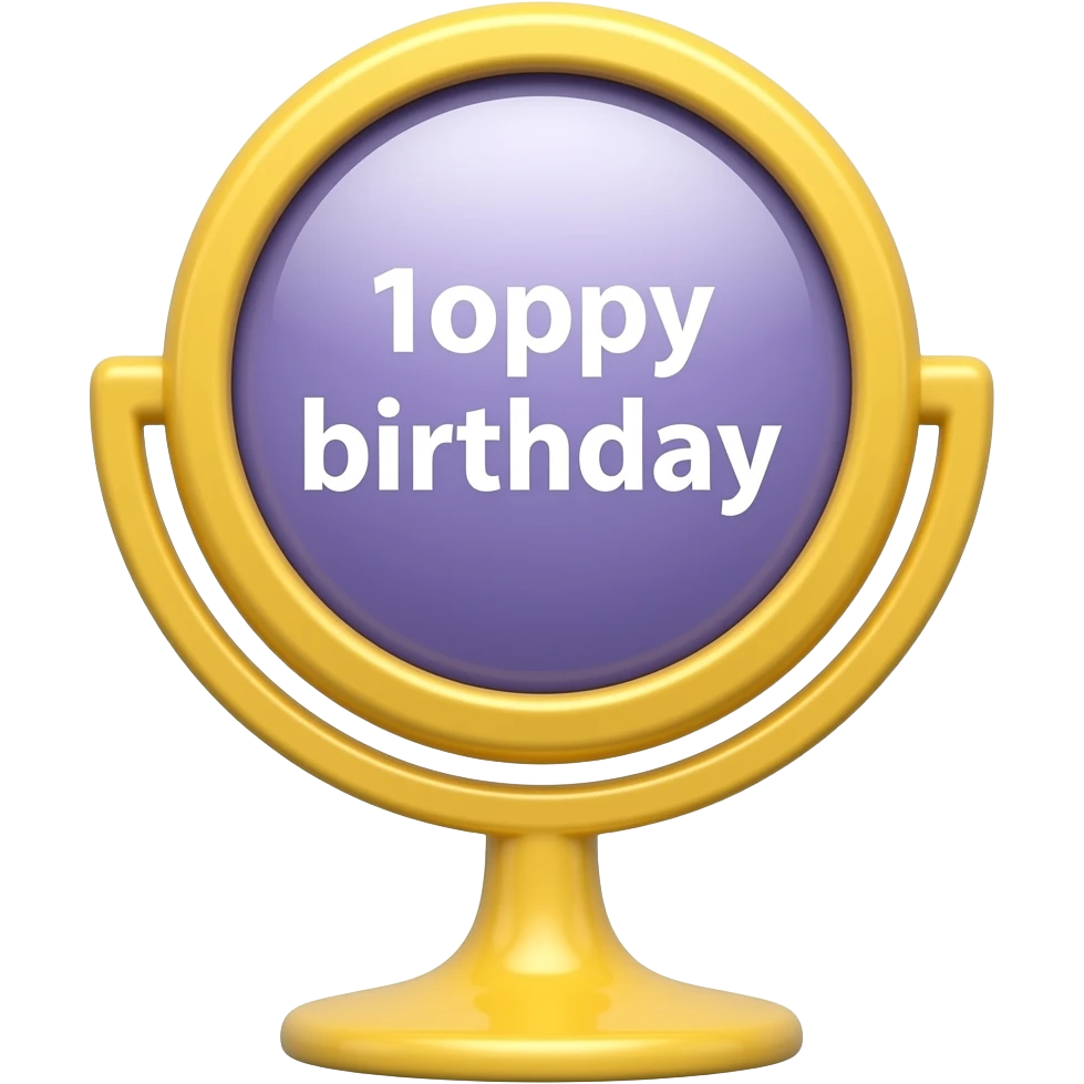 yellow purple Mirror with birthday message, transparent background inspired by barbie colour pallete emoji