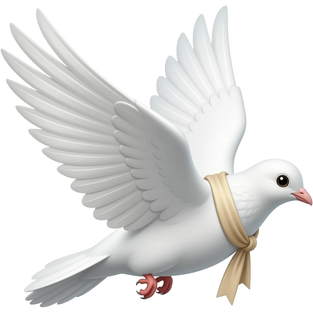 white dove bird flying away with belt hanging around back emoji
