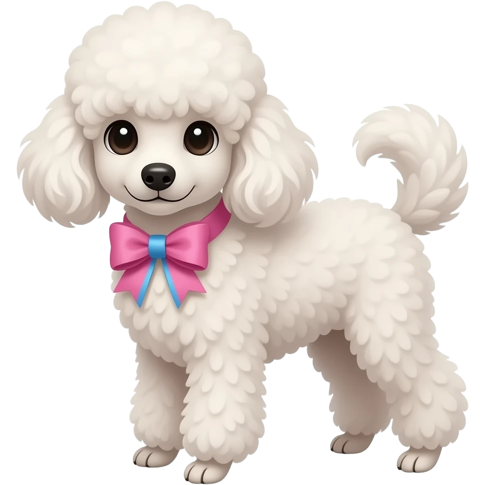 poodle and bow ribbon pink the blue emoji